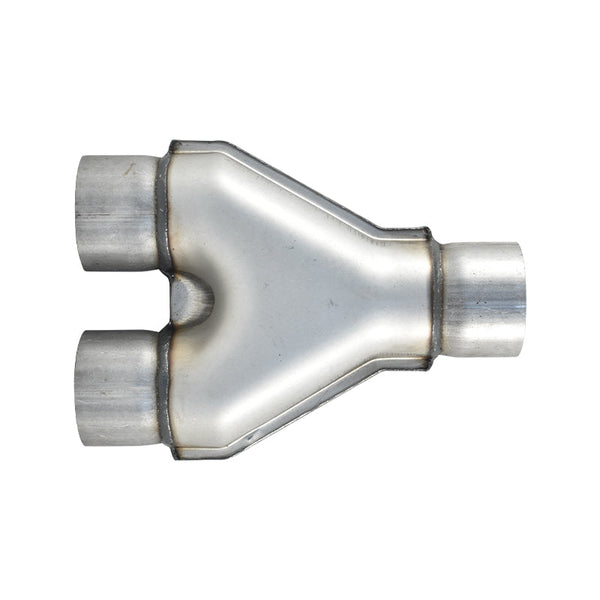Universal 409 Stainless Steel Exhaust Y Pipe, 3" Single To 2.25