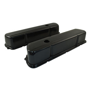 Black Steel Tall Valve Rocker Covers Pair suits Holden 253 308 (No Logo)