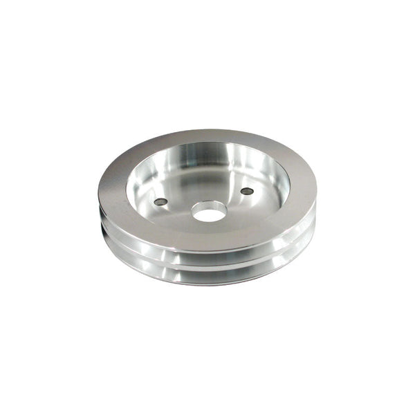 thumbnail image 2 of MotorChrome Billet Aluminum 2-Groove Pulley For SB Chevy Short Water Pump (327/350) 2 of 2