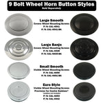 15" Aluminium 9 Bolt Steering Wheel Black Leather Full-Wrap Spokes w/Holes