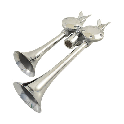 Yankee Dual Tone Twin Trumpet Air Horn, Chrome, 12V 24V