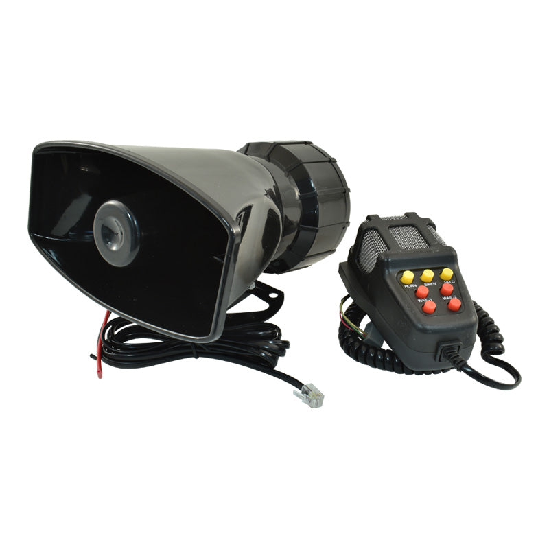 7 Tone Alarm Horn With Microphone, 12V, 125Db