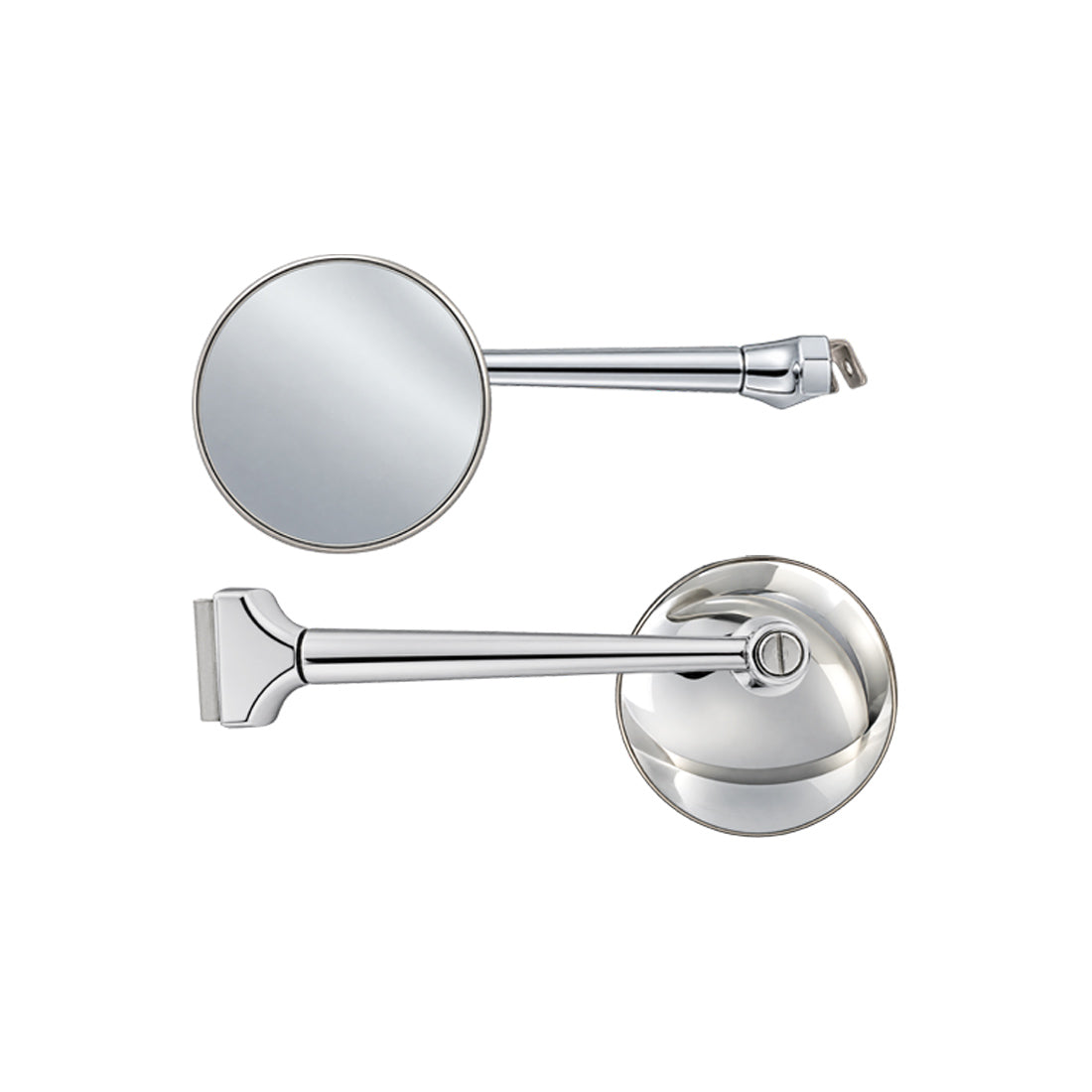 3" Round Straight Arm Polished Stainless Steel Rodder Peep Mirror Hot Rod