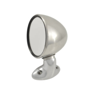 Stainless Steel Bullet Door Mirror w/Short Curved Base, MG Triumph Mini