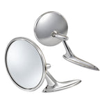Exterior Mirror Set, Bel-Air Turbine Round Head, Chrome Plated Zinc - Pair