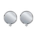 Exterior Mirror Set, Bel-Air Turbine Round Head, Chrome Plated Zinc - Pair