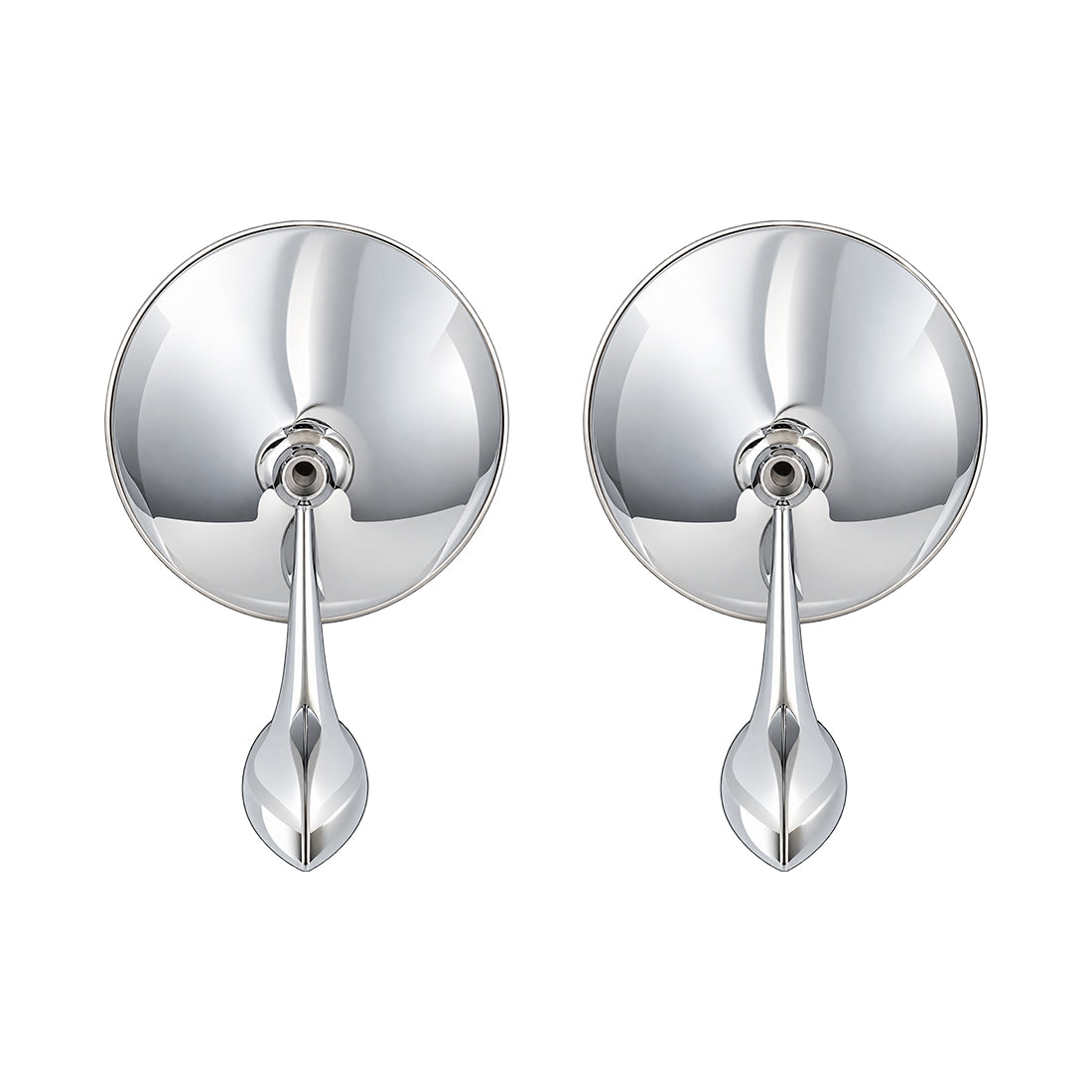 Exterior Mirror Set, Bel-Air Turbine Round Head, Chrome Plated Zinc - Pair