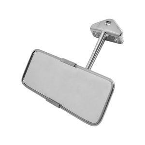 Stainless Steel Head Chrome Arm Rear View Mirror - Suits Mini