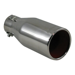 Exhaust Tip Straight Cut T-304 St Steel 4" Round 9" Long ID Adjustable to 2½"