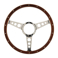 Classic 3 Spoke 2" Dish 15" Wood Rim Steering Wheel 9 Bolt MG Street Rod Custom