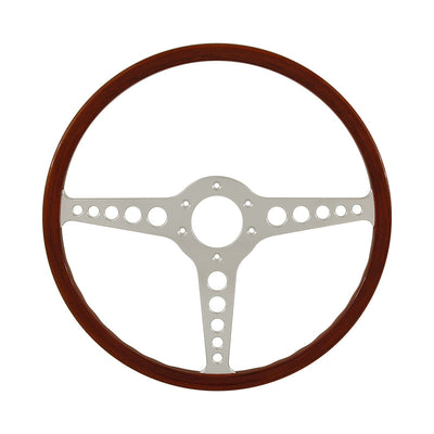 Classic 3 Spoke 15 Inch Wood Rim Steering Wheel suits Jaguar E-Type XKE