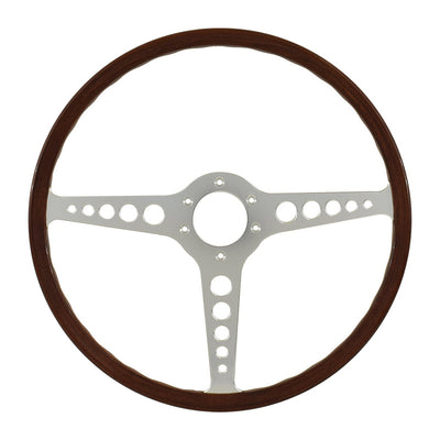 Classic 3 Spoke 16 Inch Wood Rim Steering Wheel suits Jaguar E-Type XKE