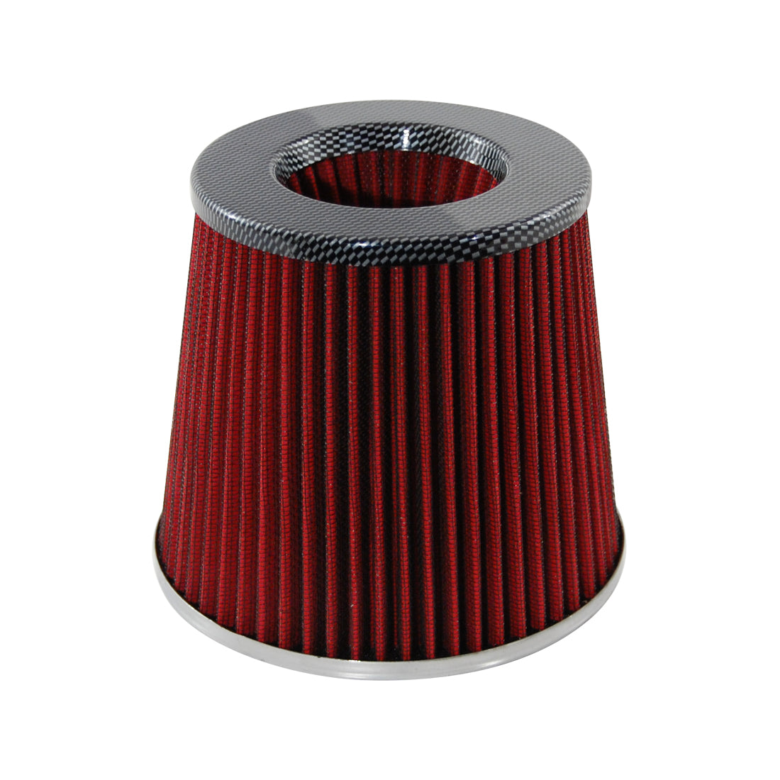 Zenzo Racing 3 Inch 77mm Performance Pod Air Filter Carbon Top Red Filter