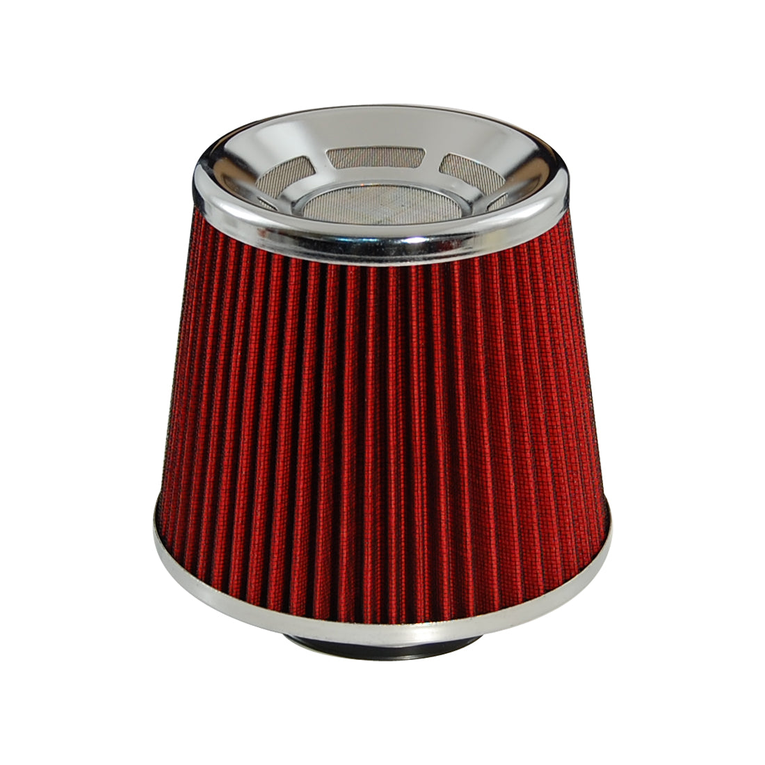 Zenzo Racing 3 Inch 77mm Blitz Style Air Filter Chrome Top Red Filter