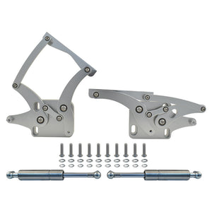 Ford Mustang 1964-66 Bonnet Hinge Kit, Silver Billet Aluminium