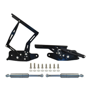 Ford Falcon XR XT XW XY Bonnet Hinge Kit, Black Billet Aluminium