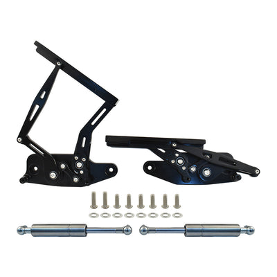 Ford Falcon XR XT XW XY Bonnet Hinge Kit, Black Billet Aluminium