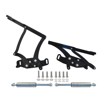 Chevy Camaro 1967 68 69 Bonnet Hinge Kit, Black Billet Aluminium