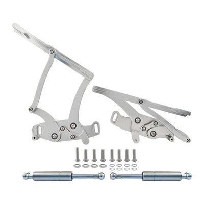 Chevy Camaro 1967 68 69 Bonnet Hinge Kit, Silver Billet Aluminium
