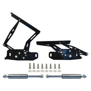 Holden HQ HJ HX HZ WB Bonnet Hinge Kit, Black Billet Aluminium