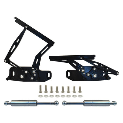 Holden HQ HJ HX HZ WB Bonnet Hinge Kit, Black Billet Aluminium