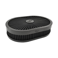Extreme Air Cleaner Oval Assembly 11-3/8" x 2" Black Filter