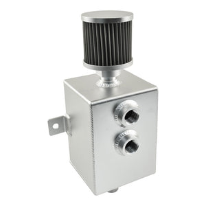 Aluminium 2 Litre Rectangular Oil Catch Tank Can with Breather, -10AN Ports