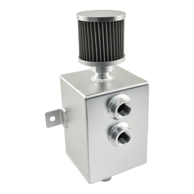 Aluminium 2 Litre Rectangular Oil Catch Tank Can with Breather, -10AN Ports