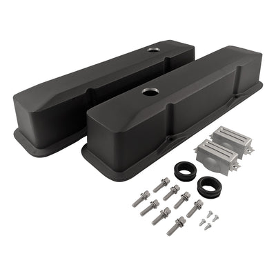 Tall Retro Style Valve Covers to suit Small Block Chev, Black