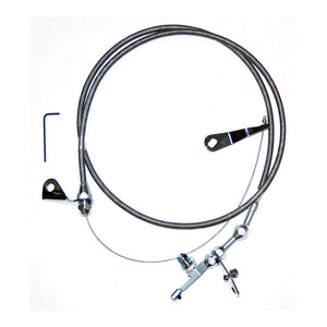 Braided Stainless Steel Ford C-4 Flexible Kickdown Cable Kit Hot Rod Street Rod