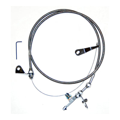 Braided Stainless Steel Ford C-4 Flexible Kickdown Cable Kit Hot Rod Street Rod