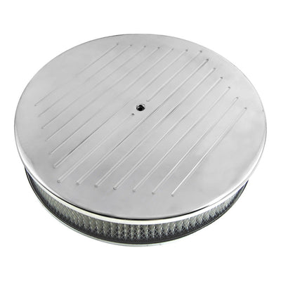 Cal Custom Air Filter Kit 14" Round Aluminium Ball Milled Holley, Edelbrock