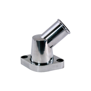 Cal Custom SBC BBC Chev Polished Alloy 45º Degree Swivel Neck Thermostat Housing 327 350 396 454
