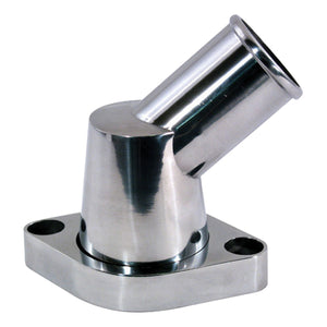 Cal Custom SBC BBC Chev Polished Alloy 45º Degree Swivel Neck Thermostat Housing 327 350 396 454