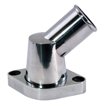 Cal Custom SBC BBC Chev Polished Alloy 45º Degree Swivel Neck Thermostat Housing 327 350 396 454