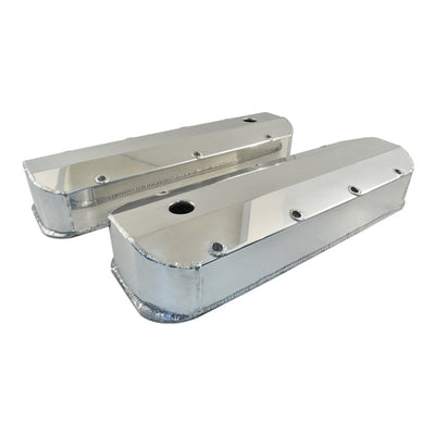 Fabricated Aluminium BB Chev 396 427 454 Flat Top Valve Covers, Long Bolt Style