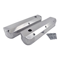 Fabricated Aluminium SB Ford Tall Valve Covers, Long Bolt Style, W/Holes