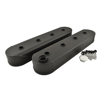 Black Fabricated Aluminium LS Valve Covers, W/O Coil Mounts, CHEV, Holden, HSV