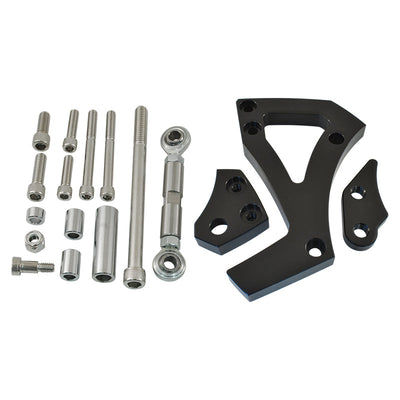 Ford Cleveland Alternator Bracket 302 351 Mid Mount Black Aluminium, Drivers Side