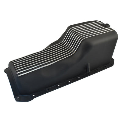 BB Chev 1965-90 Gen.4 Black Finned Aluminium Oil Pan Sump, 396 427 454
