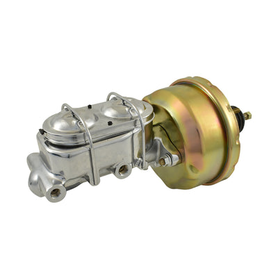 Universal 1-1/8" Bore Chrome GM Style Master Cylinder & 7" Zinc Single Brake Booster