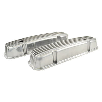 Pontiac V8 Polished Finned Aluminium Valve Covers Tall 326 350 389 400 421 455