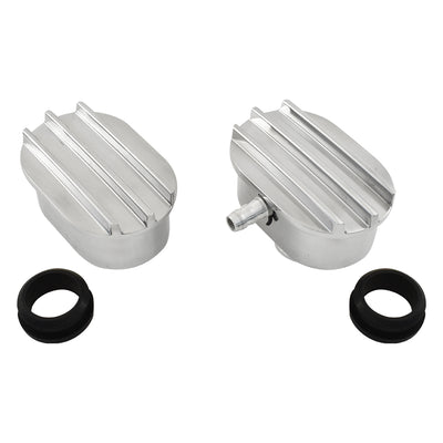Polished Nostalgic Finned Aluminium Push-In Valve Cover Breather Set