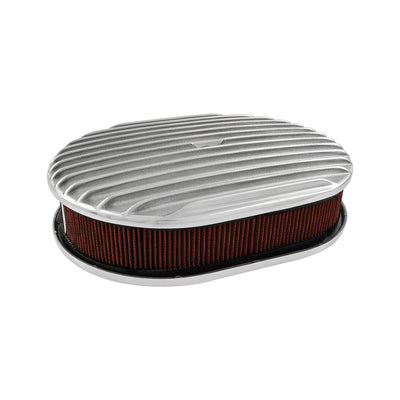 Cal Custom Oval Air Cleaner Full Finned Polished