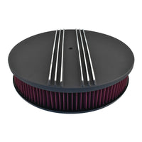 14" Round Air Cleaner Kit Half Finned Black