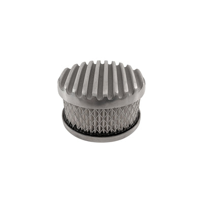 4" Round Air Cleaner Assembly, 2-5/8" Neck - Full Finned Polished Aluminium
