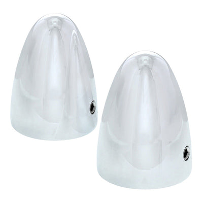 Chrome Windshield Wiper Shaft Bullet Shape Covers, Suit 0.55" DIA. Shaft, Pair