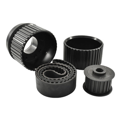 SB Chevy SBC 350 Long Water Pump LWP Gilmer Drive Kit - Black Billet Aluminium w/Belt