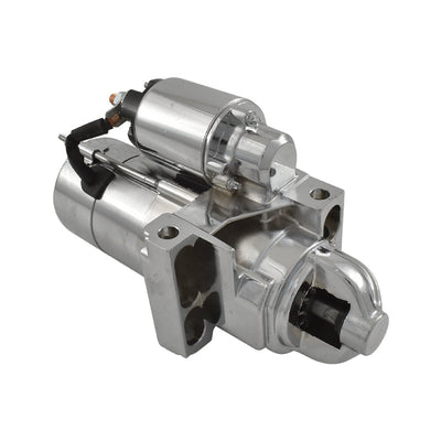 SBC BBC Delco Style Staggered Mount 3HP Hi-Torque Starter Motor, Chrome