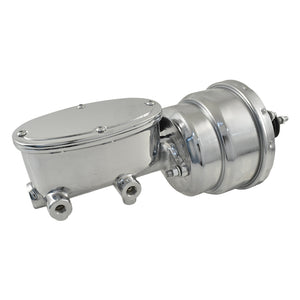 Universal Wilwood Style Chrome Master Cylinder & 7" Chrome Dual Brake Booster